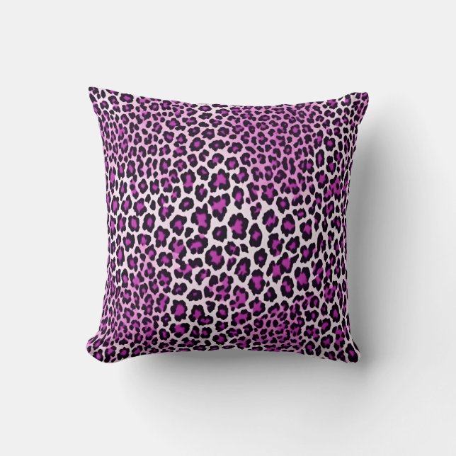 Leopard Print Magenta Roze Kussen (Voorkant)