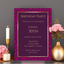 Leopard Print-Magenta-Verjaardag