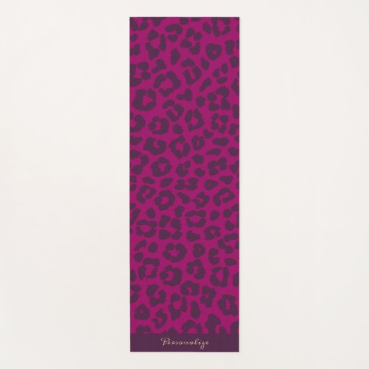 Leopard Print-Magenta- Yoga Mat (Voorkant)
