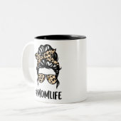 Leopard Print Mam Life Tweekleurige Koffiemok (Voorkant links)