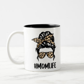 Leopard Print Mam Life Tweekleurige Koffiemok
