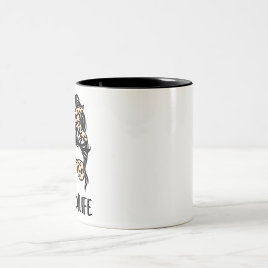 Leopard Print Mam Life Tweekleurige Koffiemok (Center)