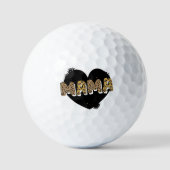 Leopard Print Mama Heart Golf Balls Golfballen (Voorkant)