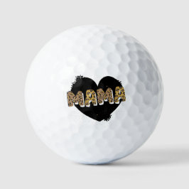Leopard Print Mama Heart Golf Balls Golfballen
