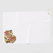 Leopard Print Mama Heart Golf Towel Golfhanddoek (Horizontaal)