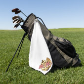 Leopard Print Mama Heart Golf Towel Golfhanddoek (Groen)
