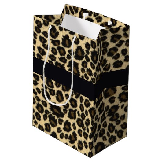 Leopard Print Medium Cadeauzakje (Achterkant Gekanteld)