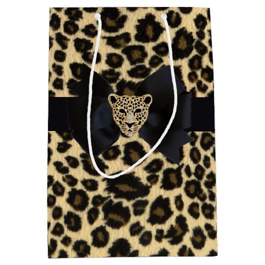 Leopard Print Medium Cadeauzakje (Voorkant)