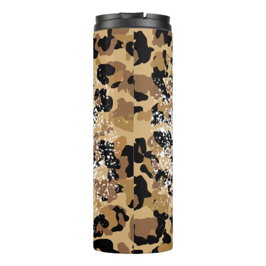 Leopard Print Messy Bun #Momlife Thermosbeker (Achterkant)