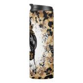 Leopard Print Messy Bun #Momlife Thermosbeker (Geroteerd rechts)