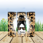 Leopard Print Messy Bun #Momlife Thermosbeker