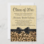 Leopard Print met Bow Afstuderen/partijuitnodiging Kaart (Voorkant)