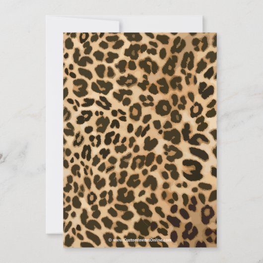 Leopard Print met Bow Afstuderen/partijuitnodiging Kaart (Achterkant)