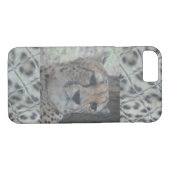 Leopard Print met Cute Leopard Face Phone Case (Achterkant (Horizontaal))
