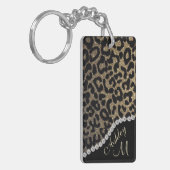 Leopard Print met Diamonds Sleutelhanger (Voorkant Links)