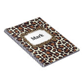 Leopard Print met naam Notitieboek (Rechterzijde)