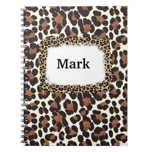 Leopard Print met naam Notitieboek (Voorkant)