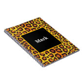 Leopard Print met naam Notitieboek (Rechterzijde)