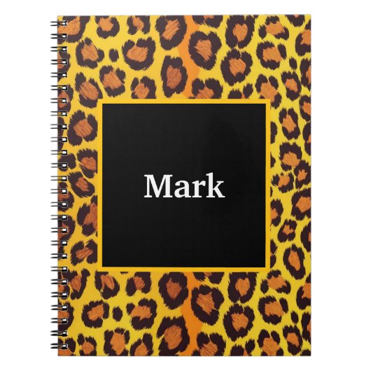 Leopard Print met naam Notitieboek (Voorkant)
