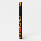 Leopard Print, met rood - aangepast iPhone5 hoesje (Achterkant/links)