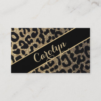 Leopard Print met zwart lint Visitekaartje