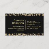 Leopard Print met zwart lint Visitekaartje (Achterkant)