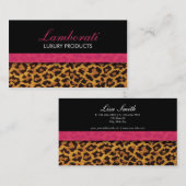 Leopard Print Mode Designer Elegant modern roze Visitekaartje (Voorkant / Achterkant)