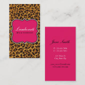 Leopard Print Mode Designer Elegant modern roze Visitekaartje (Voorkant / Achterkant)