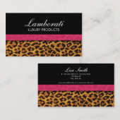 Leopard Print Mode Designer Elegant modern roze Visitekaartje (Voorkant / Achterkant)