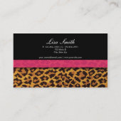 Leopard Print Mode Designer Elegant modern roze Visitekaartje (Achterkant)