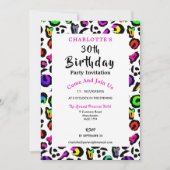 Leopard Print Modern Colorful Birthday Celebration Kaart (Voorkant)