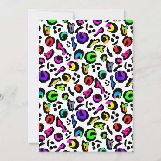 Leopard Print Modern Colorful Birthday Celebration Kaart (Achterkant)
