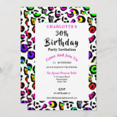Leopard Print Modern Colorful Birthday Celebration Kaart (Voorkant / Achterkant)