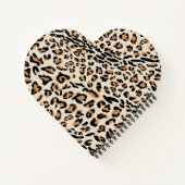 Leopard Print Modern Monogrammed Heart Shaped Notitieboek (Achterkant)