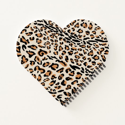 Leopard Print Modern Monogrammed Heart Shaped Notitieboek (Achterkant)