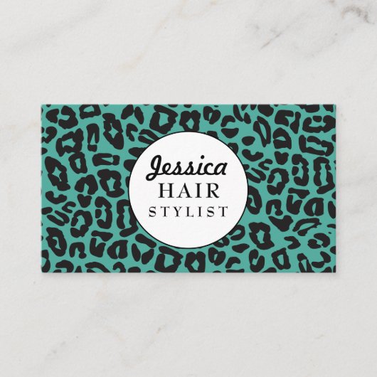 Leopard Print Modern Stylist Appointkaarten Afsprakenkaartje (Voorkant)