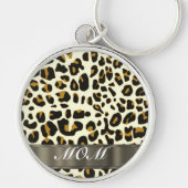 Leopard print moeder tekst sleutelhanger (Voorkant)
