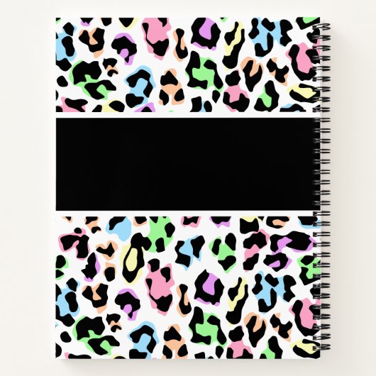 Leopard Print Monogram Artiest Sketchbook Notitieboek (Achterkant)
