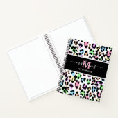Leopard Print Monogram Artiest Sketchbook Notitieboek (Binnen)