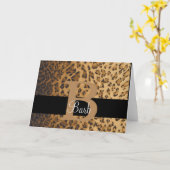 Leopard Print Monogram B Initiaal, Dank u, Opmerki Kaart (Gele Bloem)