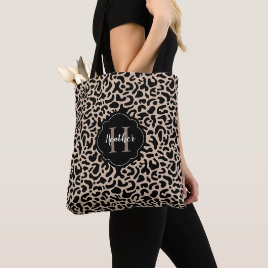 Leopard Print Monogram Canvas tas (Dichtbij)
