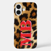 Leopard Print Monogram Case-Mate iPhone Case (Achterkant)