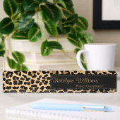 Leopard Print Monogram Desk Name Bord Naambordje