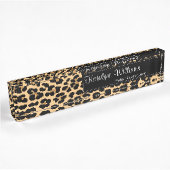 Leopard Print Monogram Desk Name Bord Naambordje