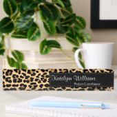 Leopard Print Monogram Desk Name Bord Naambordje