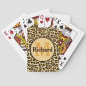 Leopard Print Monogram en Name Play-kaarten Pokerkaarten (Achterkant)