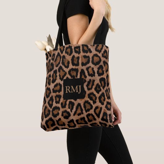LEOPARD Print-MONOGRAM-geavanceerd-handtas-Tas Tote Bag (Dichtbij)