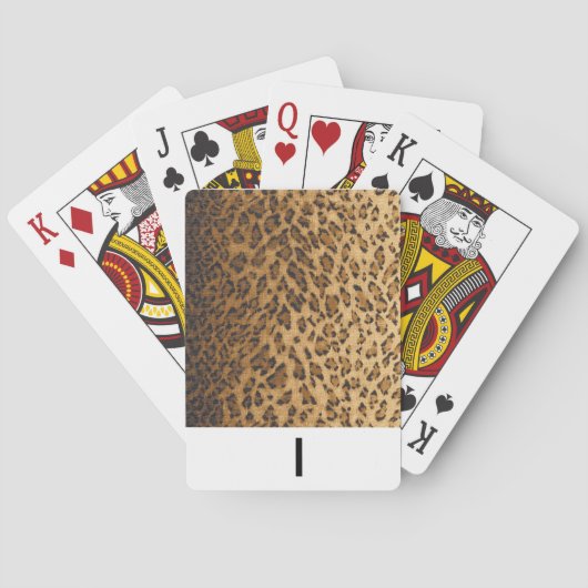 Leopard Print monogram I initialen Spelkaarten Pokerkaarten (Achterkant)