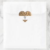 Leopard Print monogram initiaal koopwaar Hart Sticker (Tas)