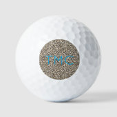 Leopard Print Monogram INITIALEN Blauw Sport Fun Golfballen (Voorkant)